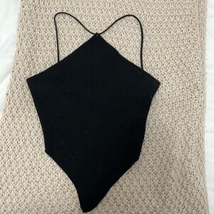 Sweater open back top